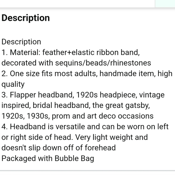 Rhinestones & Feather Headband New 1920's Style Black /Wine - Picture 7 of 7